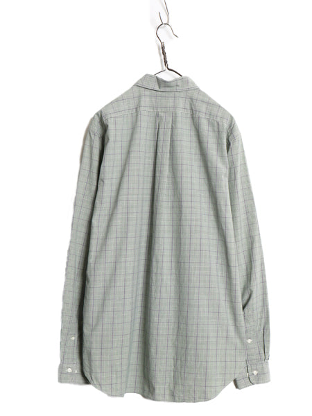 90s ラルフローレン チェック 長袖 ボタンダウン シャツ メンズ L / オールド ポロ 長袖シャツ ワイシャツ 薄手 ワンポイント マルチカラー
