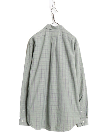90s ラルフローレン チェック 長袖 ボタンダウン シャツ メンズ L / オールド ポロ 長袖シャツ ワイシャツ 薄手 ワンポイント マルチカラー