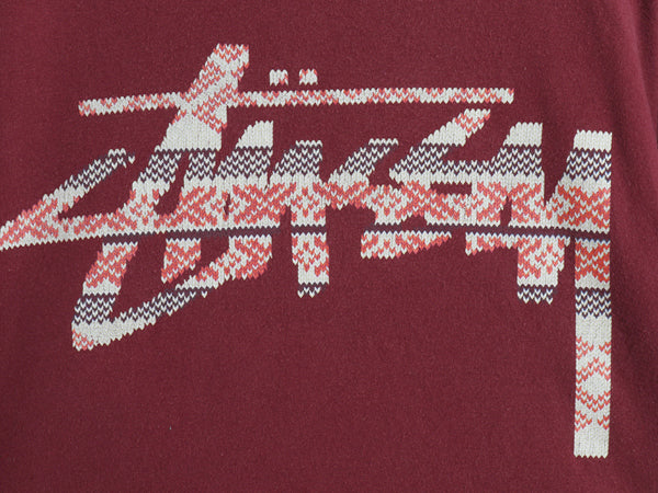 ステューシー ストック ロゴ プリント Tシャツ メンズ M / 古着 ヘビーウェイト コットン カットソー クルーネック ネイティブ バーズアイ