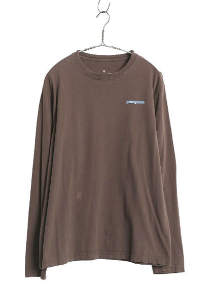 パタゴニア 両面 プリント 長袖 Tシャツ メンズ M アウトドア ロンT バックプリント フィッシュ グラフィック イラスト アート カットソー
