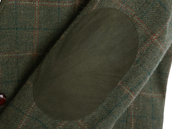 バブアー ツイード テーラード ジャケット メンズ XL 程/ ウール ブレザー チェック エルボーパッチ マルチカラー 大きいサイズ オリーブ