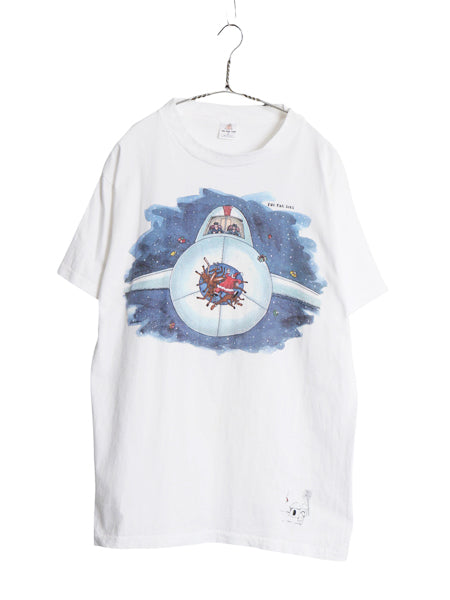 90s USA製 ジョーク イラスト プリント Tシャツ メンズ L / 古着 オールド キャラクター アート ヘビーウェイト コットン シングルステッチ