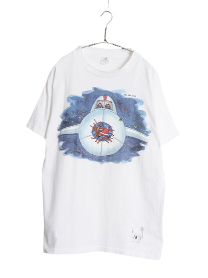 90s USA製 ジョーク イラスト プリント Tシャツ メンズ L / 古着 オールド キャラクター アート ヘビーウェイト コットン シングルステッチ