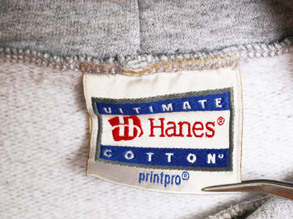 90s YALE カレッジ プリント スウェット フード パーカー メンズ M オールド ヘビーウェイト 裏起毛 トレーナー プルオーバー イエール 灰