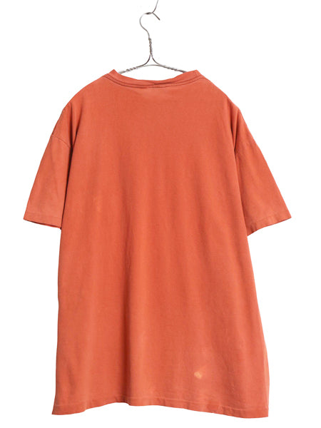 80s USA製 バナナリパブリック ポケット付き 無地 半袖 Tシャツ メンズ L / 古着 ヴィンテージ ポケT 耳付き ブランク カットソー オレンジ