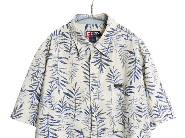 90s チャップス ラルフローレン 半袖 アロハシャツ メンズ XL オールド ポロ コットン ハワイアン 半袖シャツ ボックス 大きいサイズ 総柄