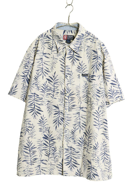 90s チャップス ラルフローレン 半袖 アロハシャツ メンズ XL オールド ポロ コットン ハワイアン 半袖シャツ ボックス 大きいサイズ 総柄
