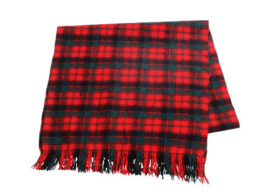 60s USA製 ペンドルトン マフラー メンズ レディース / ヴィンテージ チェック ウール ストール 防寒 フリンジ付き マルチカラー シンプル
