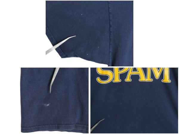 90s USA製 ★ SPAM ロゴ プリント Tシャツ メンズ XL / 古着 オールド 当時物 企業物 オフィシャル ヘビーウェイト 大きいサイズ ネイビー