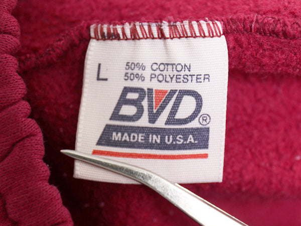 90s USA製 BVD 無地 ポケット付き スウェット パンツ メンズ L / オールド 裏起毛 トレーナー イージーパンツ ブランク シンプル ボトムス