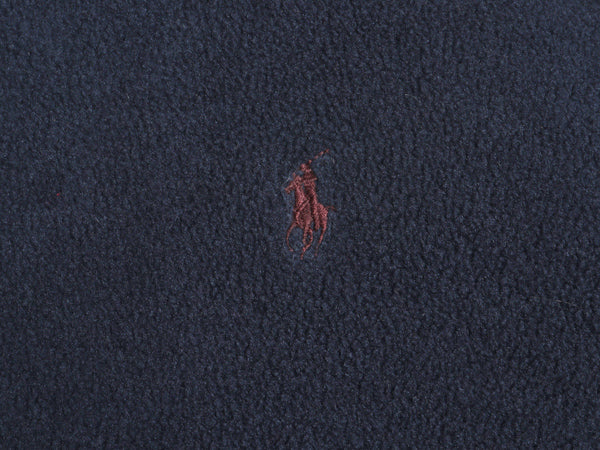 90s USA製 ポロ ラルフローレン フリース スイングトップ ジャケット メンズ L オールド ブルゾン フルジップ ジャンパー ワンポイント 紺