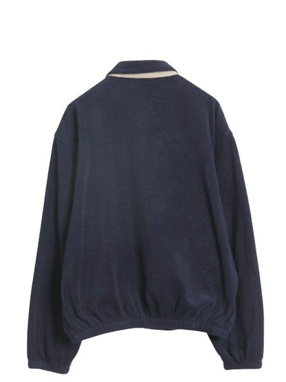 90s USA製 ポロ ラルフローレン フリース スイングトップ ジャケット メンズ L オールド ブルゾン フルジップ ジャンパー ワンポイント 紺