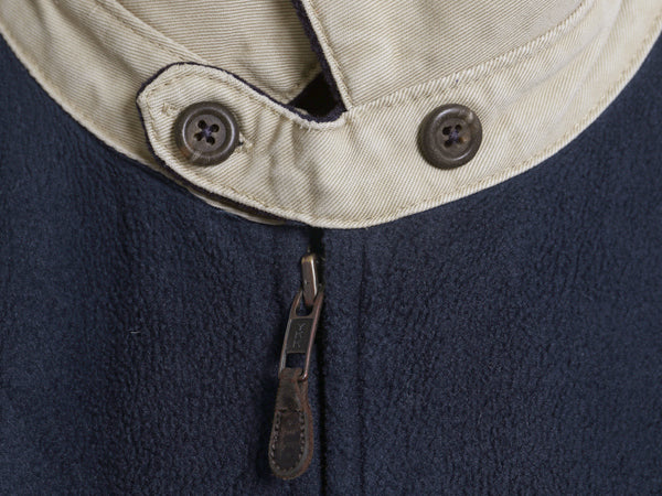 90s USA製 ポロ ラルフローレン フリース スイングトップ ジャケット メンズ L オールド ブルゾン フルジップ ジャンパー ワンポイント 紺