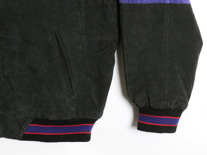 ジャイアンツ 本革 ヌバック レザー ジャケット メンズ XL NFL オフィシャル 中綿 ライナー スタジャン アメフト 革ジャン 大きいサイズ 黒