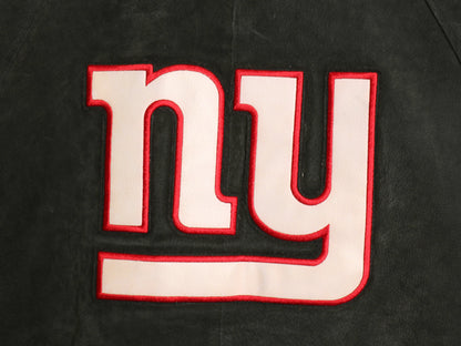 ジャイアンツ 本革 ヌバック レザー ジャケット メンズ XL NFL オフィシャル 中綿 ライナー スタジャン アメフト 革ジャン 大きいサイズ 黒
