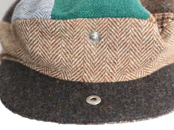00s アイルランド製 オービス ツイード ウール パッチワーク ハンチング キャップ メンズ レディース L / 古着 オールド 帽子 キャスケット