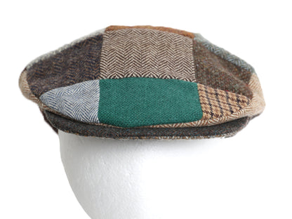 00s アイルランド製 オービス ツイード ウール パッチワーク ハンチング キャップ メンズ レディース L / 古着 オールド 帽子 キャスケット
