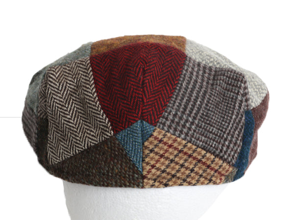 00s アイルランド製 オービス ツイード ウール パッチワーク ハンチング キャップ メンズ レディース L / 古着 オールド 帽子 キャスケット