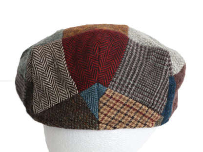 00s アイルランド製 オービス ツイード ウール パッチワーク ハンチング キャップ メンズ レディース L / 古着 オールド 帽子 キャスケット