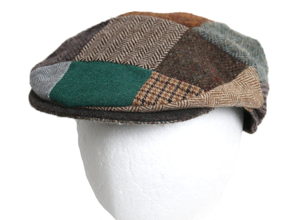 00s アイルランド製 オービス ツイード ウール パッチワーク ハンチング キャップ メンズ レディース L / 古着 オールド 帽子 キャスケット
