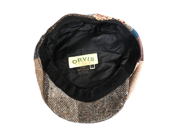 00s アイルランド製 オービス ツイード ウール パッチワーク ハンチング キャップ メンズ レディース L / 古着 オールド 帽子 キャスケット