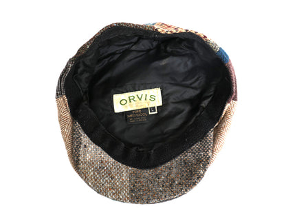 00s アイルランド製 オービス ツイード ウール パッチワーク ハンチング キャップ メンズ レディース L / 古着 オールド 帽子 キャスケット