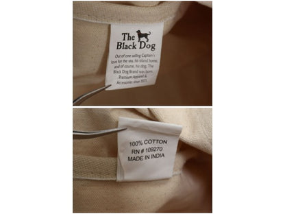 The Black Dog キャンバス トート バッグ MEDIUM / 古着 コットン オープントップ ハンドバッグ ツートン ドッグ キャラクター アニマル 犬