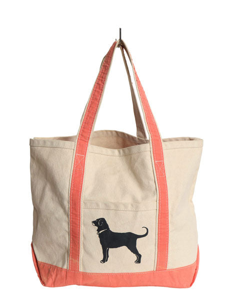 The Black Dog キャンバス トート バッグ MEDIUM / 古着 コットン オープントップ ハンドバッグ ツートン ドッグ キャラクター アニマル 犬