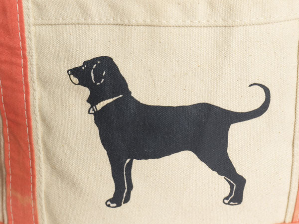 The Black Dog キャンバス トート バッグ MEDIUM / 古着 コットン オープントップ ハンドバッグ ツートン ドッグ キャラクター アニマル 犬