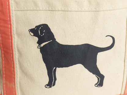 The Black Dog キャンバス トート バッグ MEDIUM / 古着 コットン オープントップ ハンドバッグ ツートン ドッグ キャラクター アニマル 犬