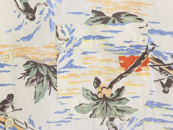 00s オールド ギャップ オープンカラー 半袖 アロハ シャツ メンズ XL / 総柄 コットン ハワイアン ループ留め 開襟 ボックス 大きいサイズ