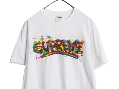 20SS USA製 シュプリーム グラフィック ペイント ロゴ プリント Tシャツ メンズ M 半袖Tシャツ アート ヘビーウェイト コットン カットソー