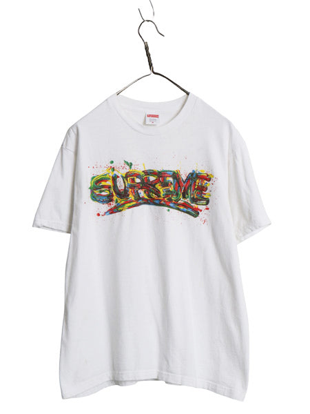20SS USA製 シュプリーム グラフィック ペイント ロゴ プリント Tシャツ メンズ M 半袖Tシャツ アート ヘビーウェイト コットン カットソー
