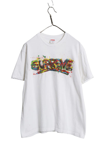 20SS USA製 シュプリーム グラフィック ペイント ロゴ プリント Tシャツ メンズ M 半袖Tシャツ アート ヘビーウェイト コットン カットソー