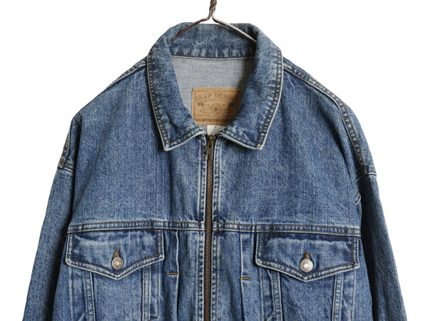 90s オールド ギャップ フルジップ デニム ジャケット メンズ XL / ジージャン トラッカー ブルゾン ジャンパー 70506 タイプ 大きいサイズ