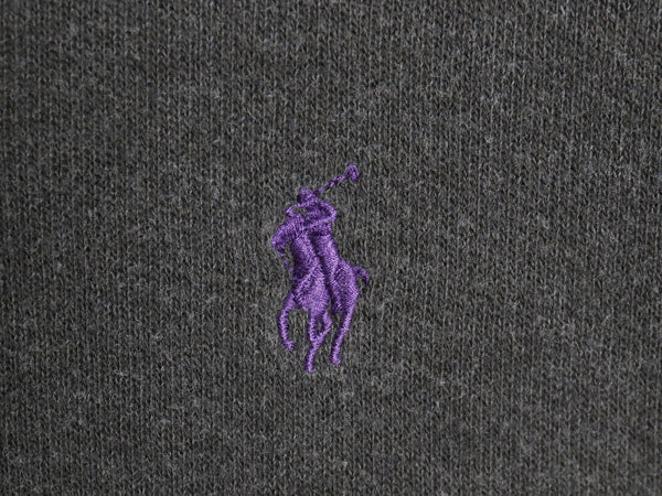 ポロ ラルフローレン ショールカラー スウェット メンズ XL / ストレッチ コットン ニット ワンポイント ポニー 刺繍 無地 大きいサイズ 灰