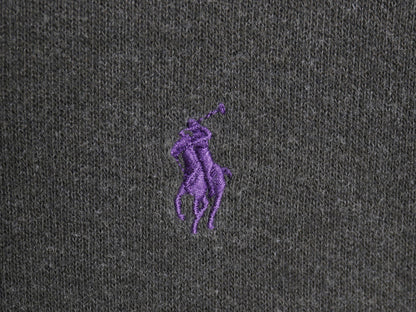 ポロ ラルフローレン ショールカラー スウェット メンズ XL / ストレッチ コットン ニット ワンポイント ポニー 刺繍 無地 大きいサイズ 灰