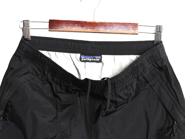 パタゴニア トレントシェル パンツ レディース M 古着 12年製 アウトドア ナイロン レインパンツ オーバーパンツ パッカブル 撥水 H2NO 黒