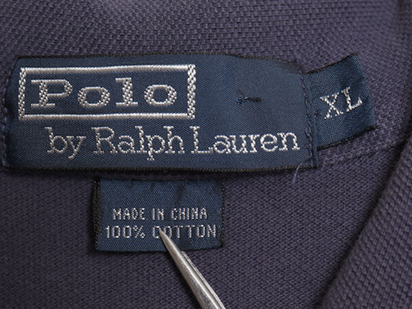 90 ポロ ラルフローレン 蟹 プリント 鹿の子 半袖 ポロシャツ メンズ XL オールド 半袖シャツ コットン トップス カットソー 大きいサイズ
