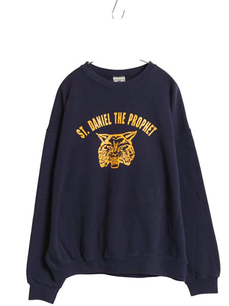 00s リー 2段 カレッジ プリント スウェット メンズ XL オールド トレーナー 裏起毛 アニマル キャラクター 大きいサイズ クルーネック 紺