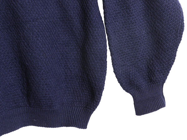 90s USA製 ★ パタゴニア ウール ニット セーター メンズ L オールド アウトドア ワッフル 鹿の子 クルーネック ビッグシルエット 無地 紺