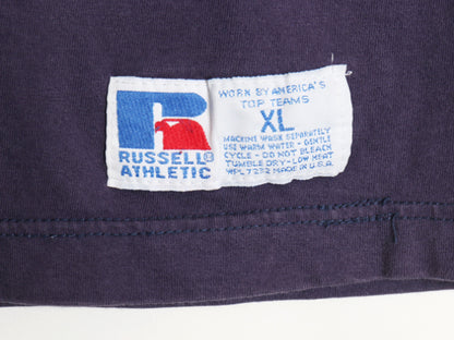 90s USA製 ラッセル 無地 フットボール Tシャツ メンズ XL / オールド 七分袖 ロンT クルーネック ワンポイント カットソー 大きいサイズ