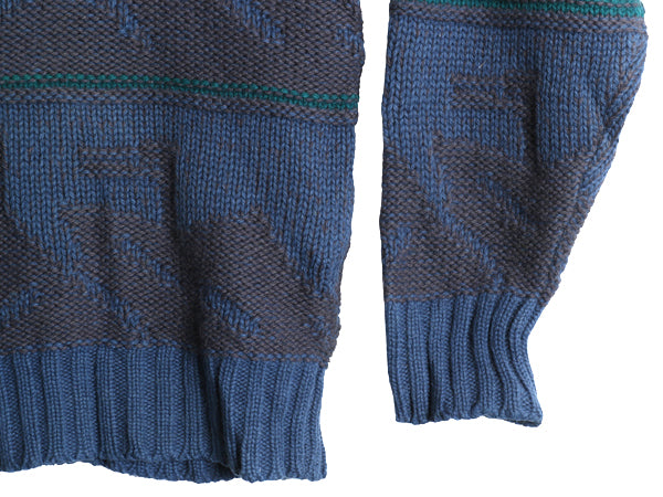 80s ウールリッチ デザイン ニット セーター メンズ M / ヴィンテージ アウトドア 立体編み 絵柄 ウール ハンティング アニマル ローゲージ