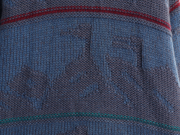 80s ウールリッチ デザイン ニット セーター メンズ M / ヴィンテージ アウトドア 立体編み 絵柄 ウール ハンティング アニマル ローゲージ