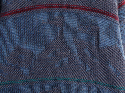 80s ウールリッチ デザイン ニット セーター メンズ M / ヴィンテージ アウトドア 立体編み 絵柄 ウール ハンティング アニマル ローゲージ