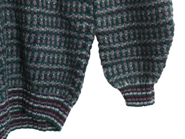 90s エディーバウアー デザイン ニット セーター メンズ L オールド 黒タグ シェットランド ウール ヘビーウェイト マルチカラー シンプル