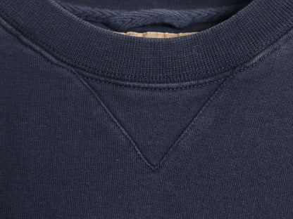 エルエルビーン ロゴ 刺繍 スウェット メンズ XL アウトドア トレーナー クルーネック 裏起毛 前V ヘビーウェイト 大きいサイズ ネイビー 