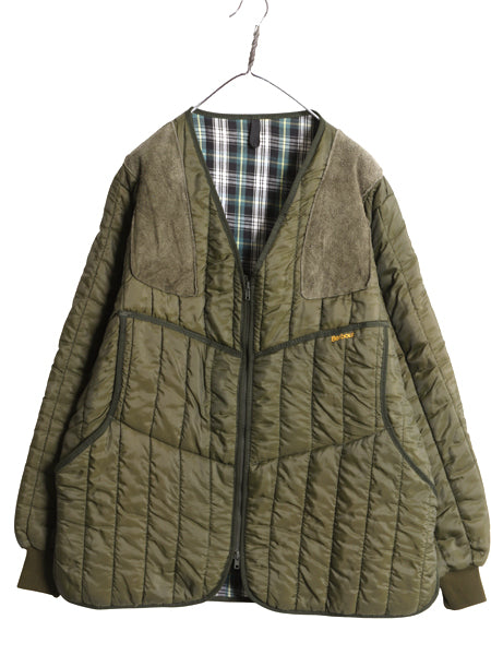 90s イギリス製 バブアー 中綿 キルティング ジャケット メンズ L / オールド ナイロン ハンティング シューティング ガンパッチ 3ワラント