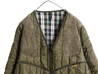 90s イギリス製 バブアー 中綿 キルティング ジャケット メンズ L / オールド ナイロン ハンティング シューティング ガンパッチ 3ワラント