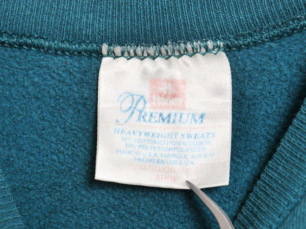 90s USA製 ヘインズ 無地 スウェット メンズ レディース L / オールド トレーナー 裏起毛 ツートン シンプル ターコイズ グリーン ネイビー